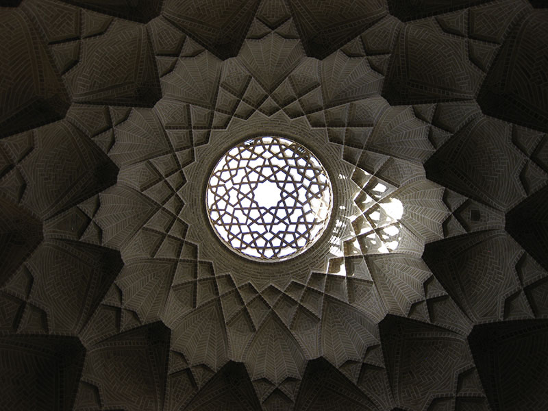 Ceiling vault of the old bazaar in Yazd, Iran, 2009. Photo taken by Professor David Yaghoubian.